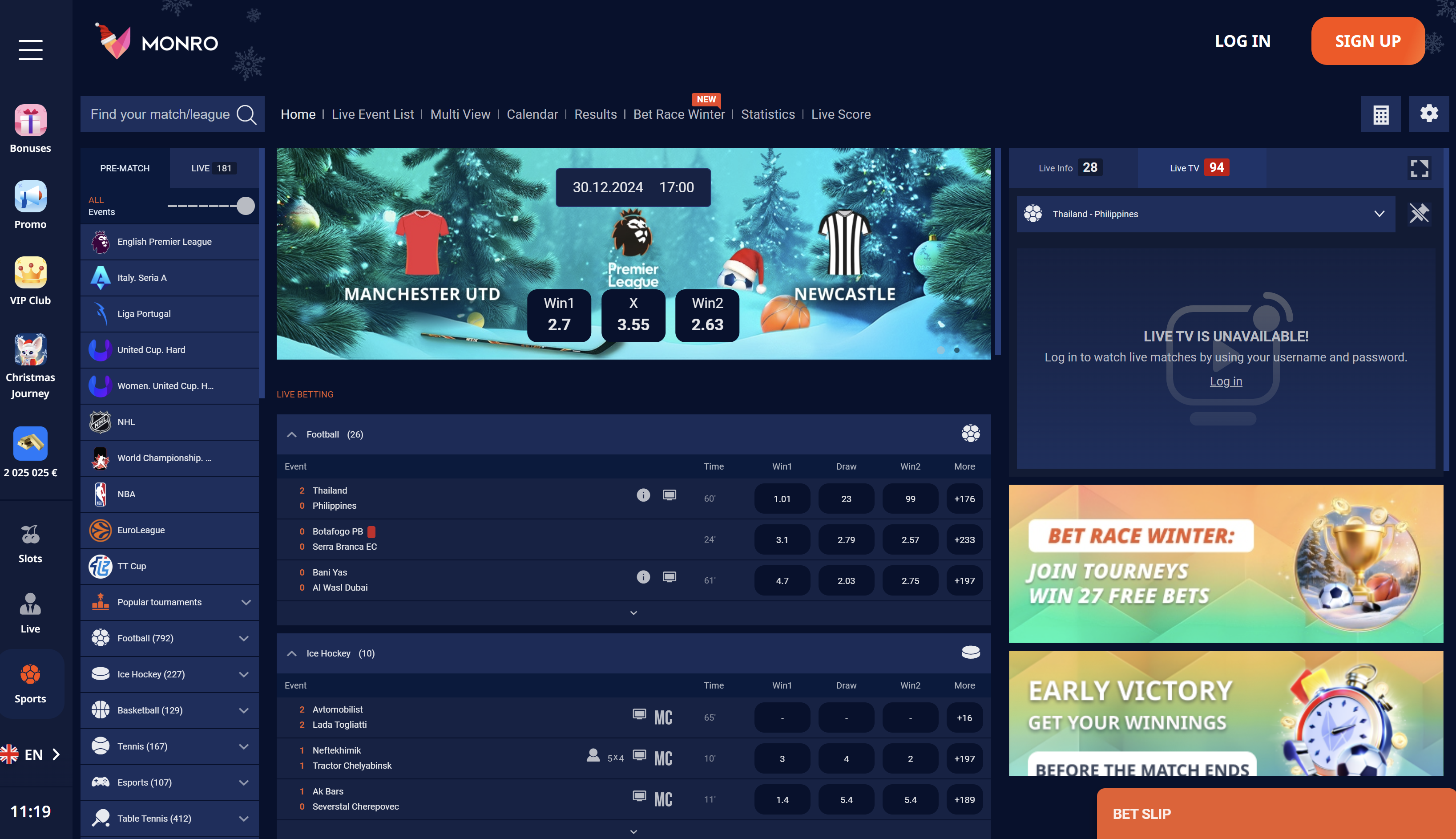 monro casino sporto lažybos