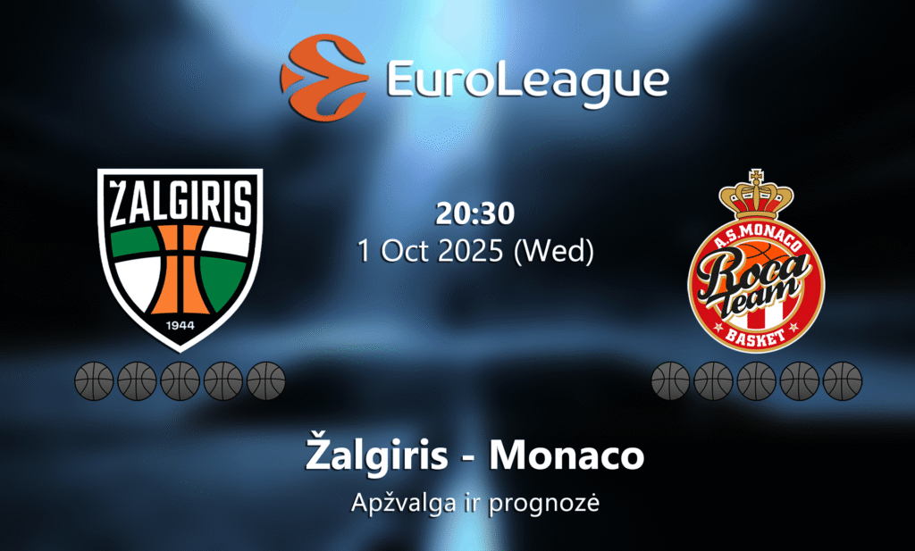 Lažybos internetu Monaco Žalgiris Eurolyga