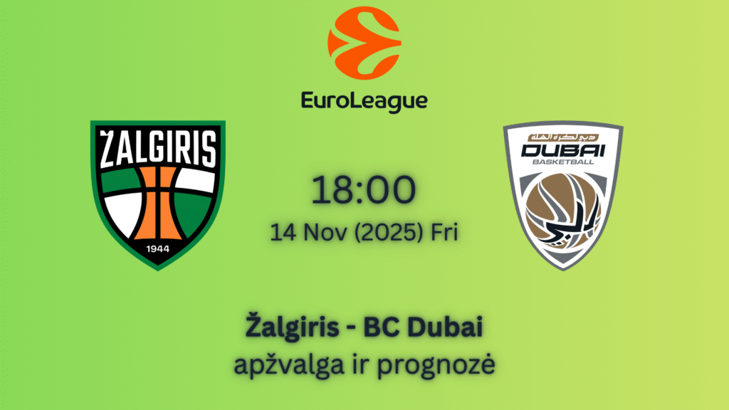 Eurolyga lažybos internetu Žalgiris vs BC Dubai