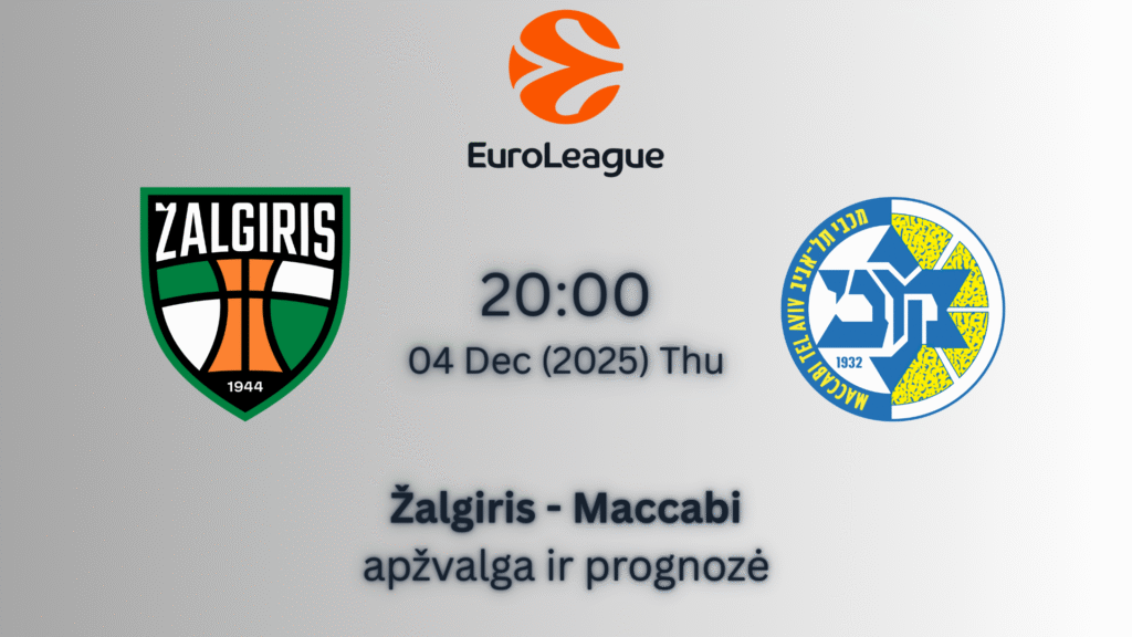 Lažybos internetu Eurolyga Žalgiris vs Maccabi