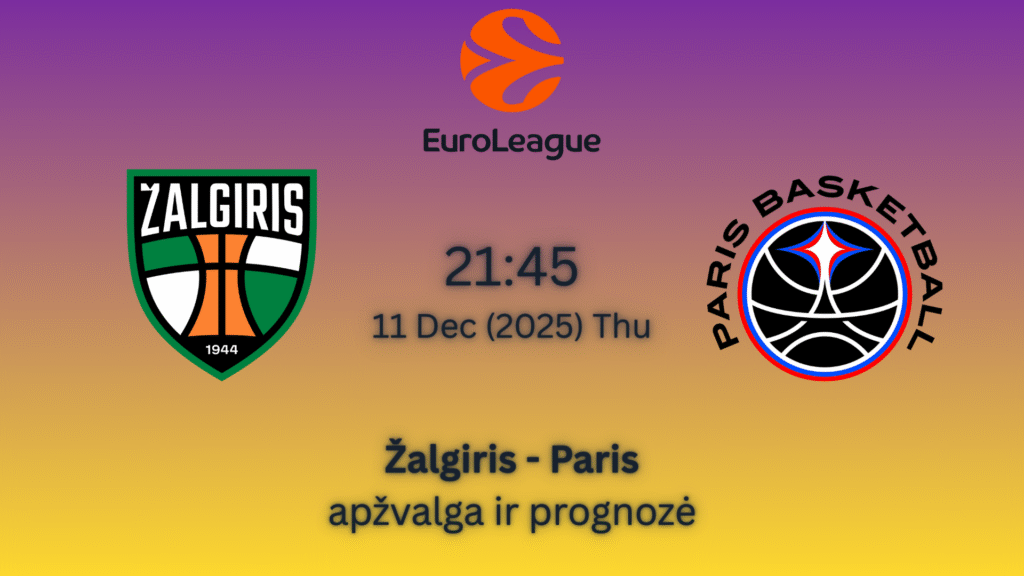 Lažybos internetu krepšinis Eurolyga Žalgiris vs Paris