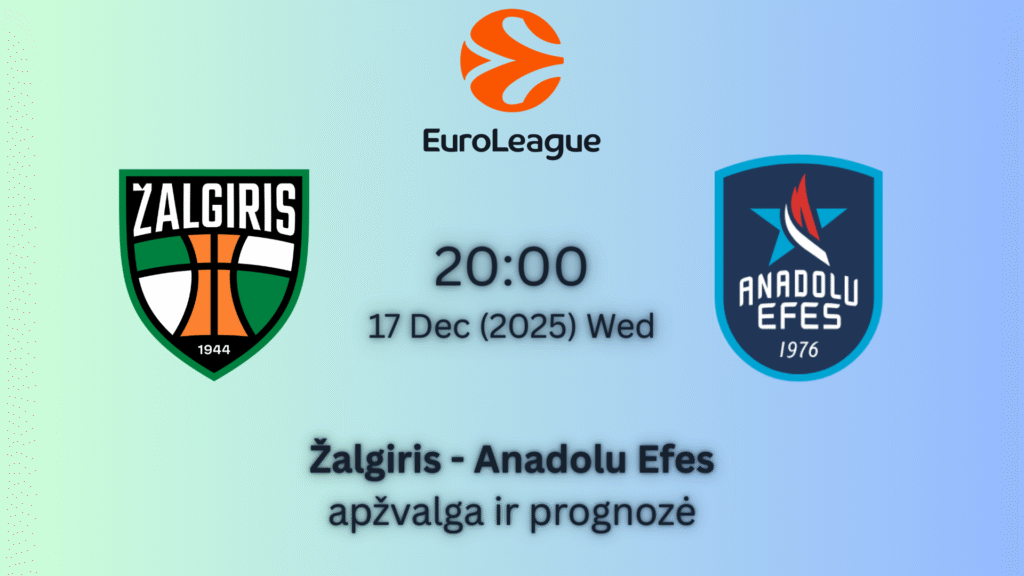 Lažybos internetu krepšinis Eurolyga Žalgiris vs Anadolu Efes