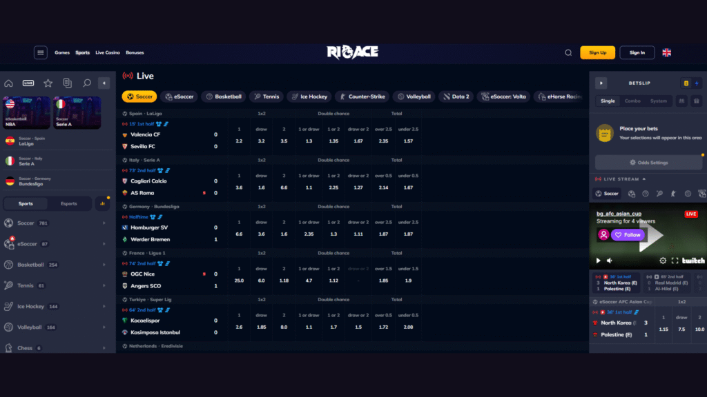 Lažybos internetu live statymai Rioace