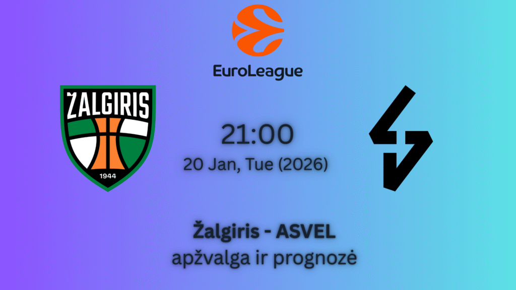 Eurolyga 2026 lažybos internetu Žalgiris VS Asvel
