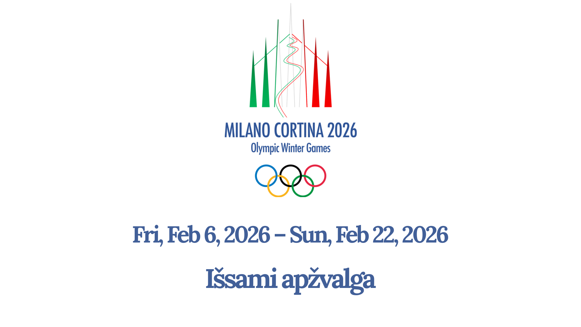 Žiemos olimpinės žaidynės 2026 lažybos internetu