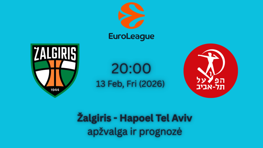 Eurolyga 2026 lažybos internetu Žalgiris VS Hapoel Tel Aviv