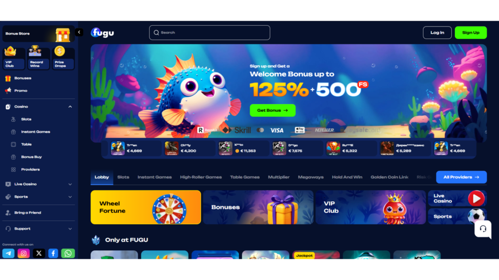 Lažybos onlie Fugu.casino