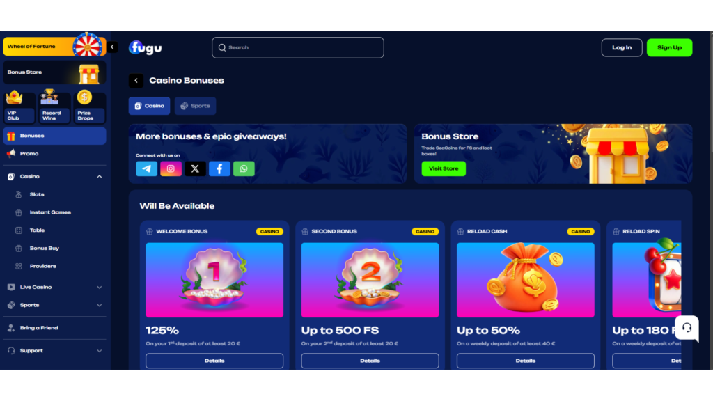 Fugu.casino lažybos online bonusai