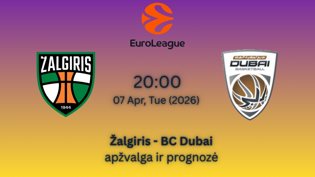 Lažybos internetu Eurolyga Kauno Žalgiris VS BC Dubai