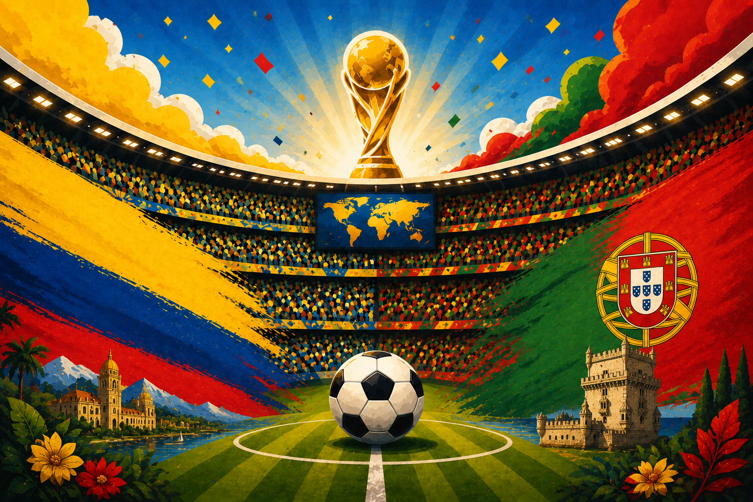 kolumbija portugalija pasaulio futbolo čempionatas 2026