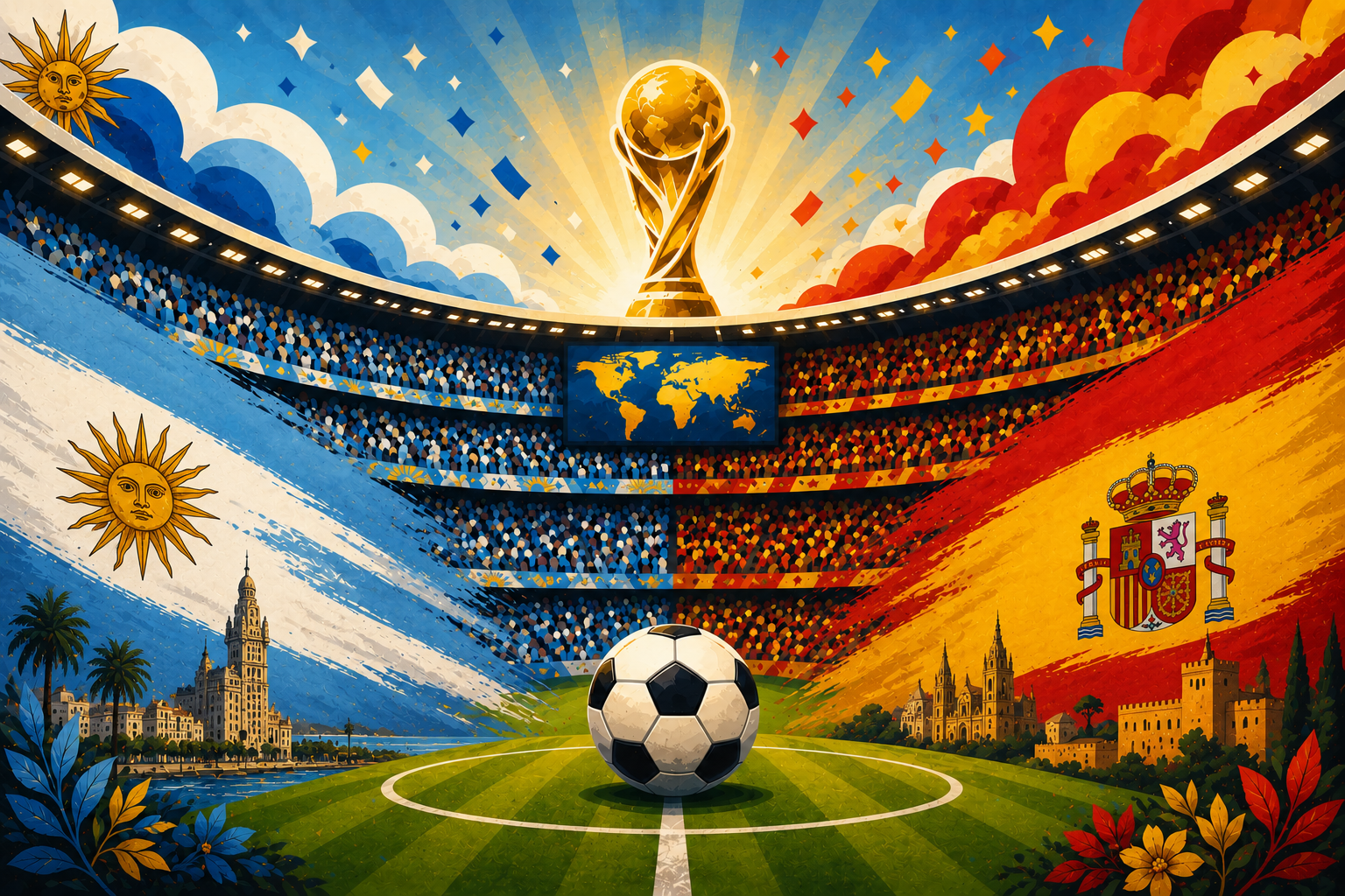 urugvajus ispanija pasaulio futbolo čempionatas 2026 prognozes