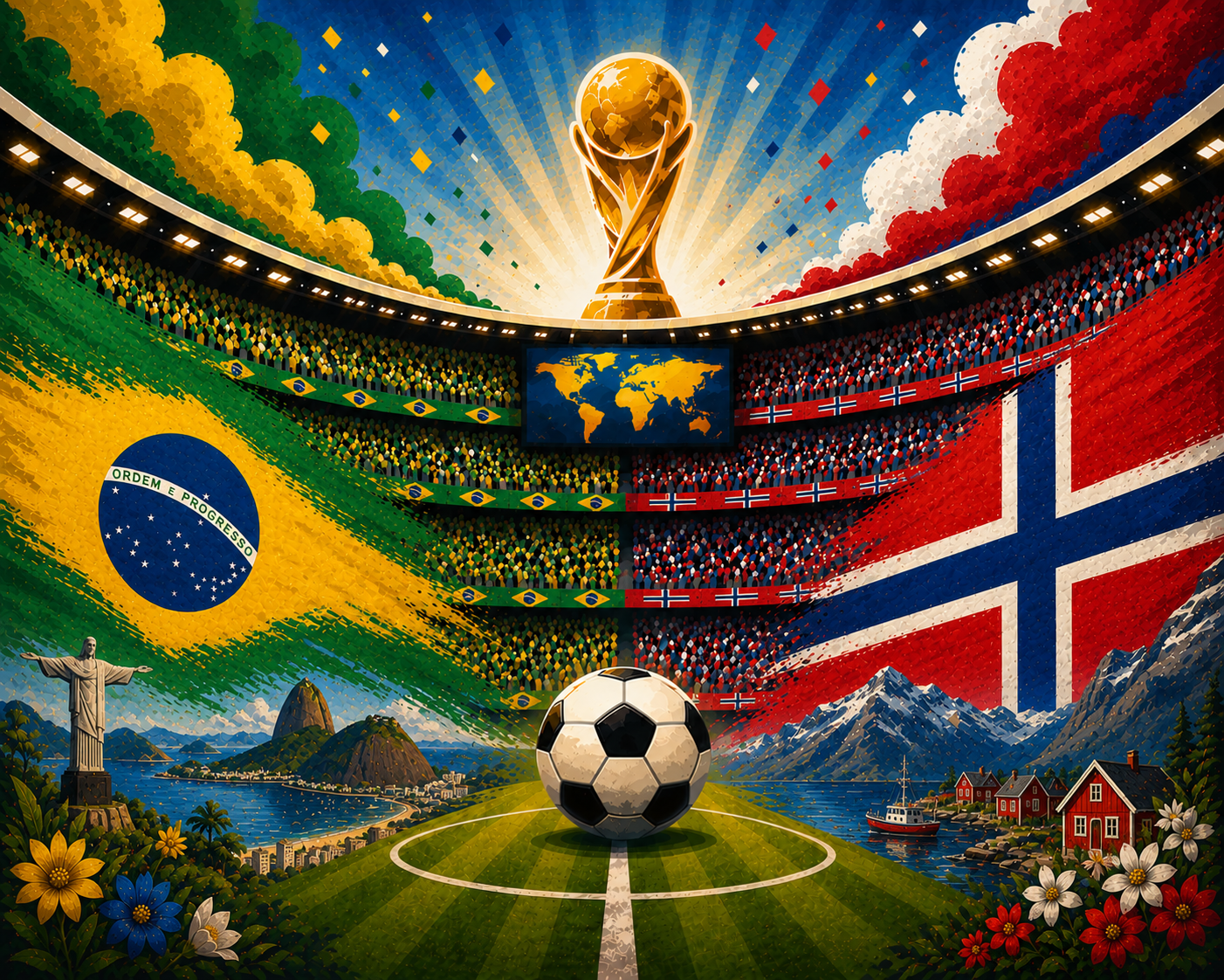 brazilija norvegija pasaulio futbolo cempionatas 2026 prognoze