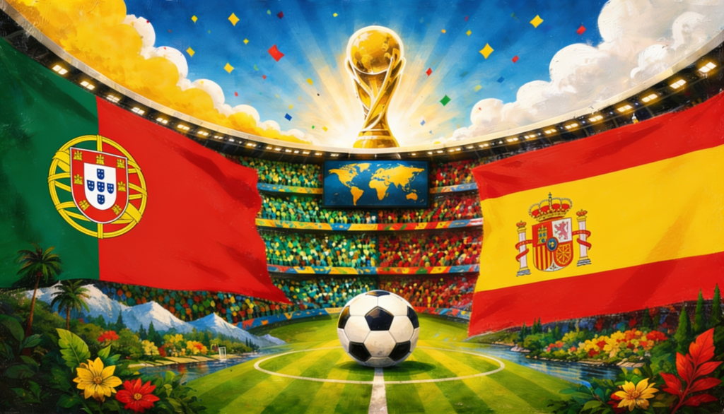 FIFA 2026 sporto lažybos internetu Ispanija vs Portugalija